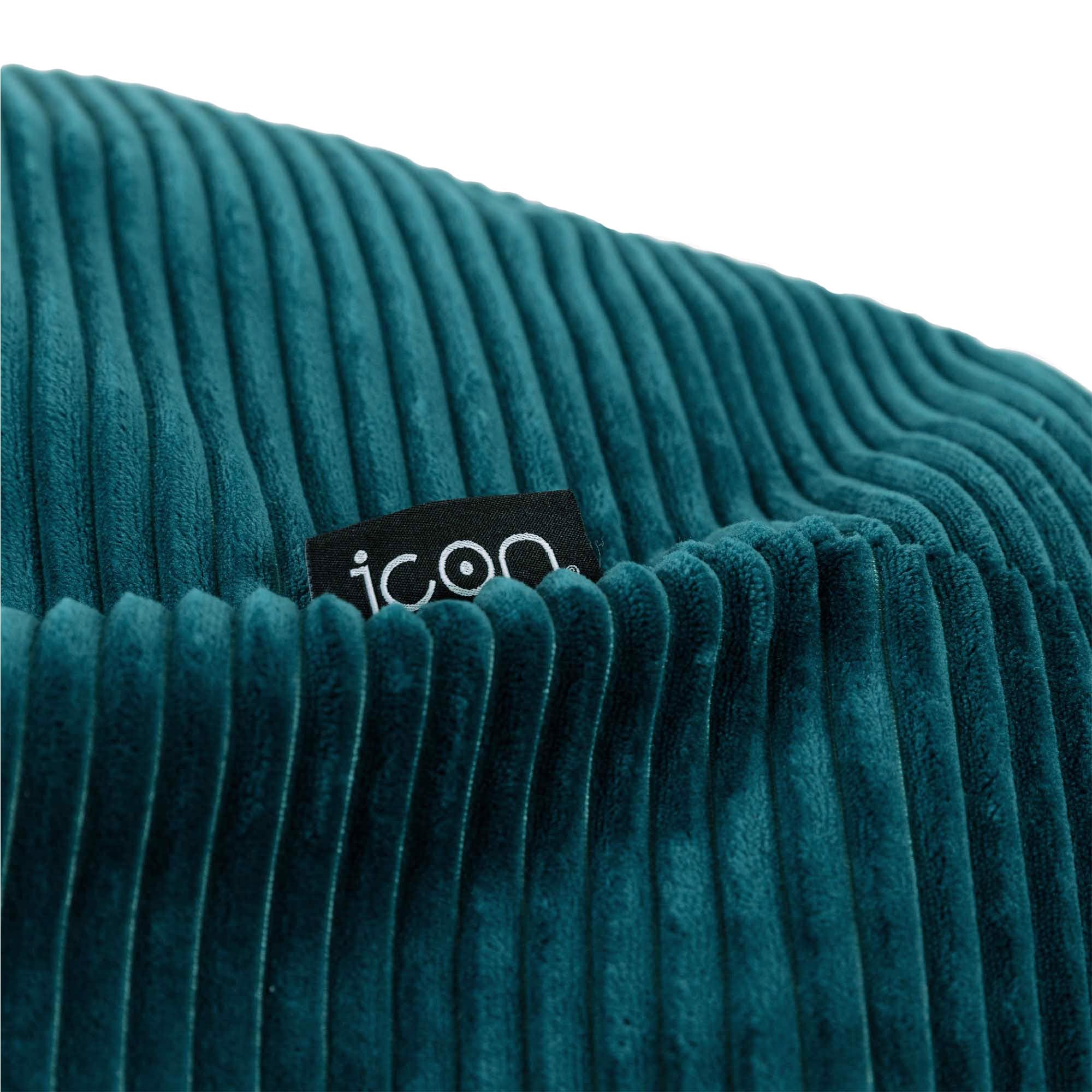 icon Dalton Cord Bean Bag & Footstool with Filling Included, Teal