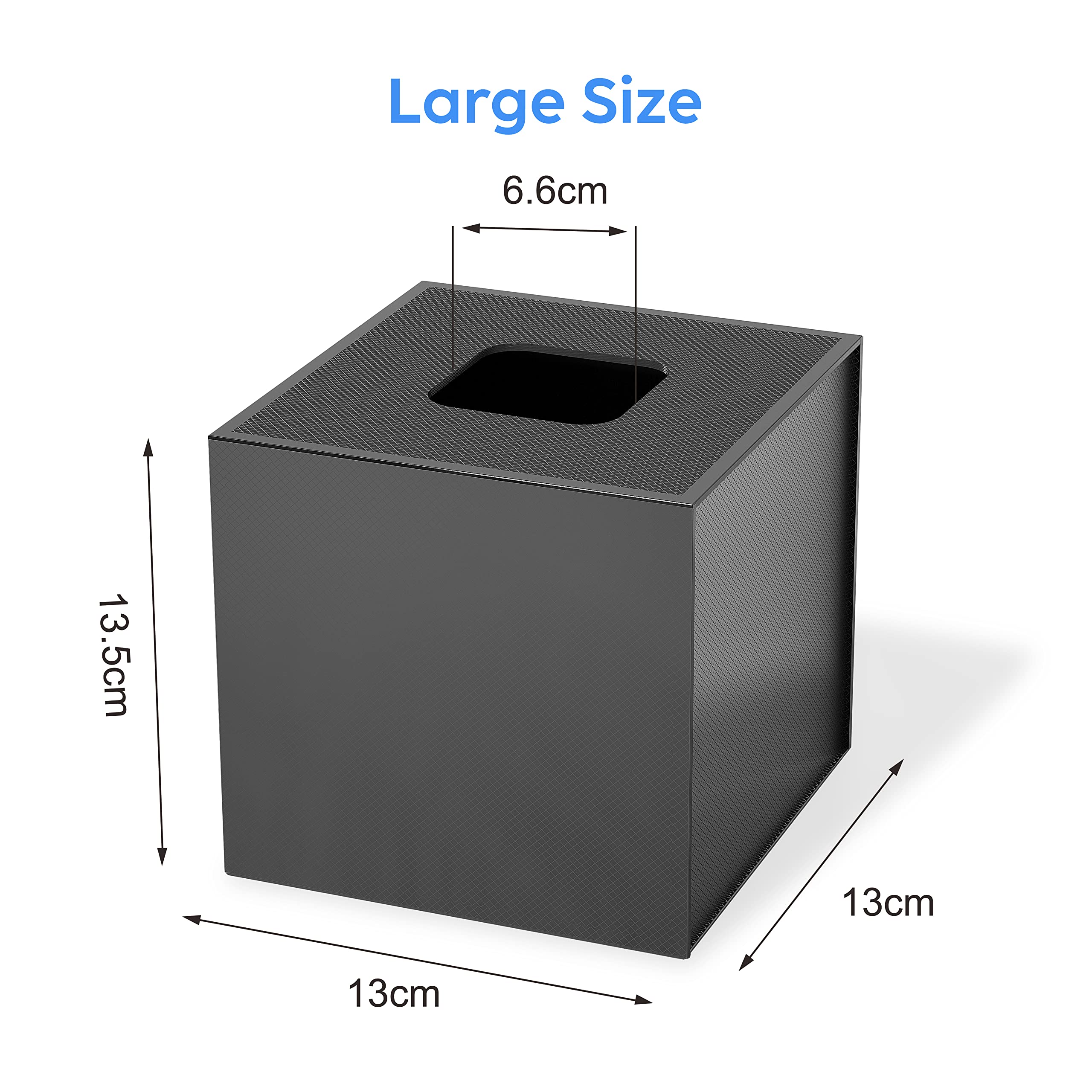 JiaWei Square Tissue Box, Made of 1600 g/m² Extra Strong Cardboard, 13 x 13 x 13.5 cm