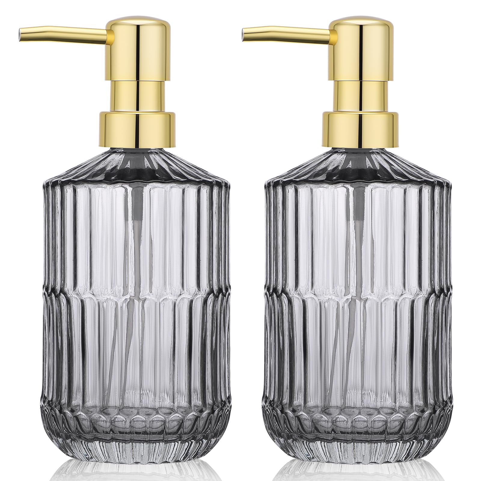 Segus Dish Soap Dispenser, 2 Pieces 450ml Washing Up Liquid Bottle, Dispenser Bottle with Pump, Refillable and Leakproof, Kitchen Accessorie