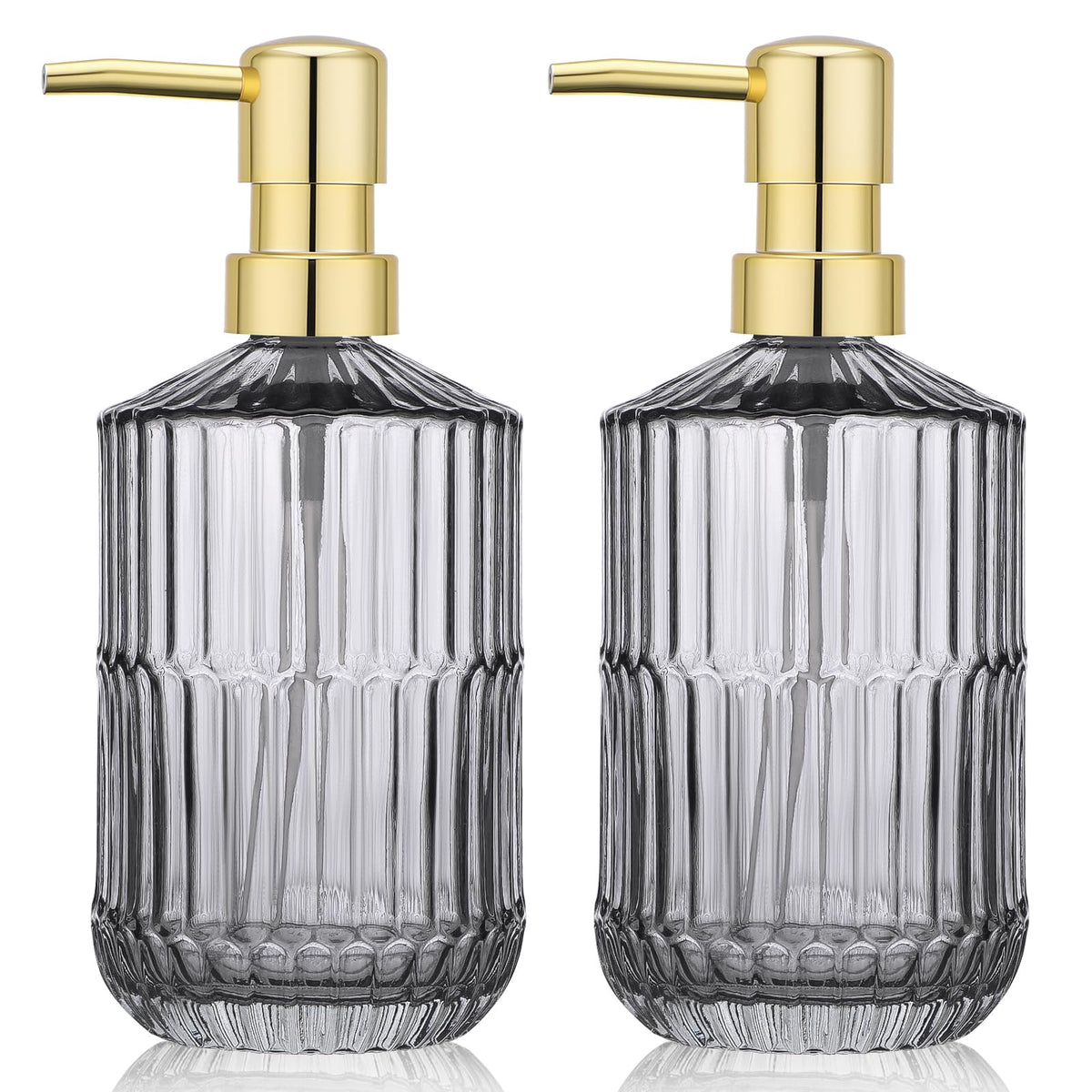 Segus Dish Soap Dispenser, 2 Pieces 450ml Washing Up Liquid Bottle, Dispenser Bottle with Pump, Refillable and Leakproof, Kitchen Accessorie