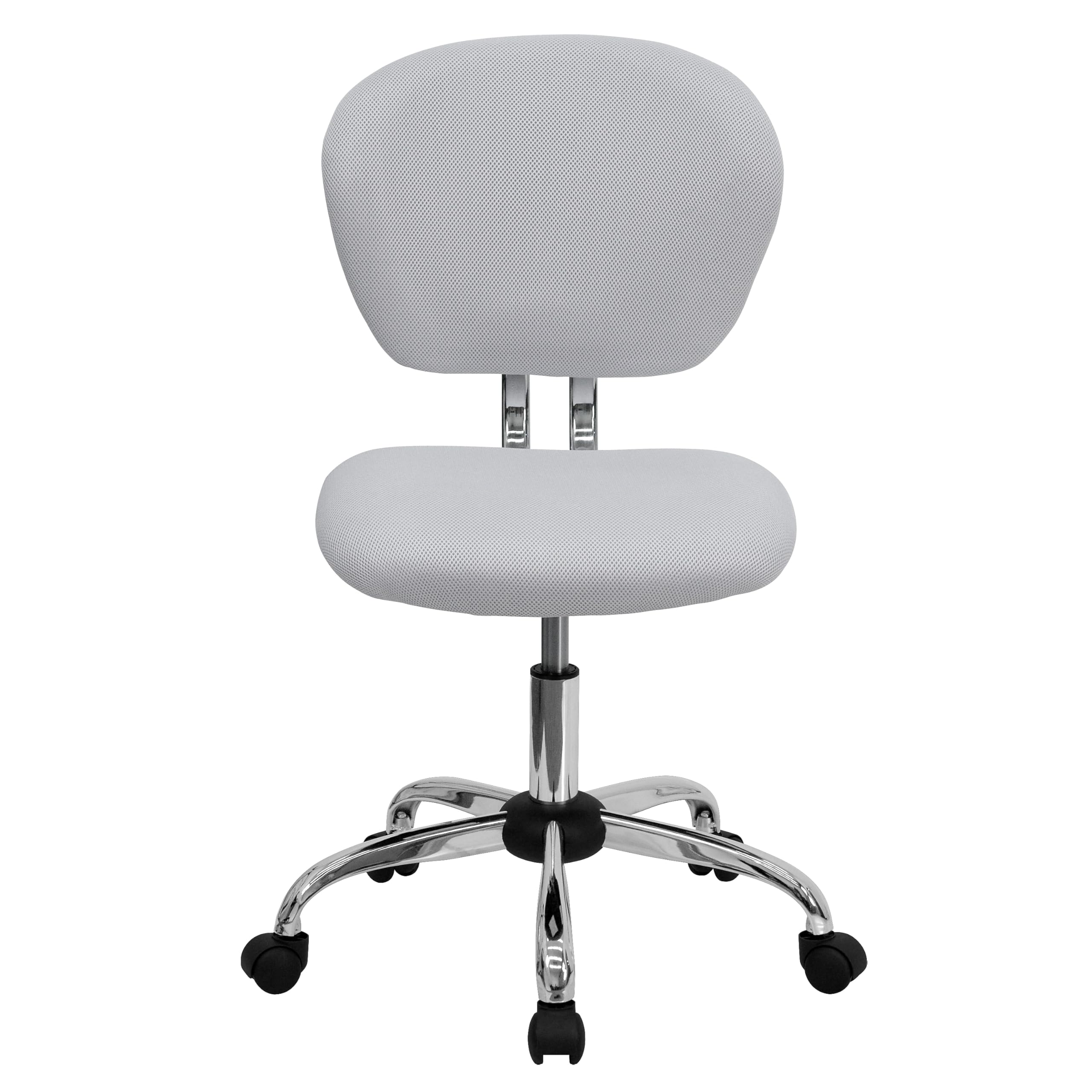 Flash Furniture H-2376-F-WHT-GG Mid-Back White Mesh Task Chair with Chrome Base