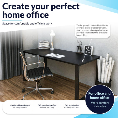 POKAR Table Top 120x80 cm | Desk Top 25 mm Thick | Perfect for Height Adjustable Standing Desk or Dining Table DIY | Durable Laminated Table Top