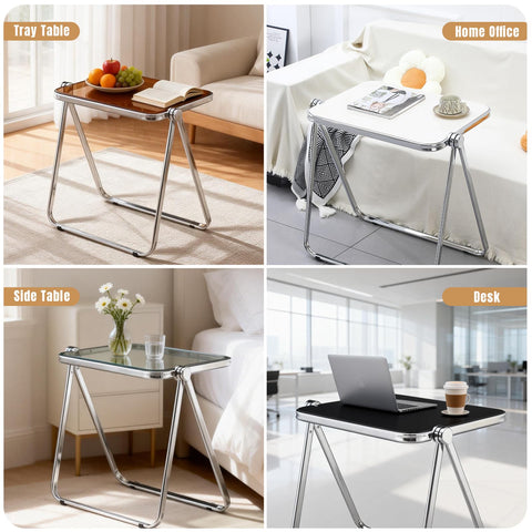 TAO ONE Acrylic Folding Table TV Tray Small Side Table - Tawny