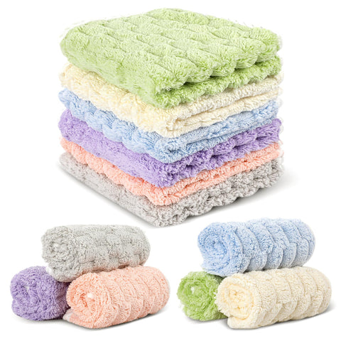PHOGARY Flannel Face Cloth Pack 6, Reusable Microfibre Face Cloth, Makeup Remover Cloth Cleansing Cloths for Face