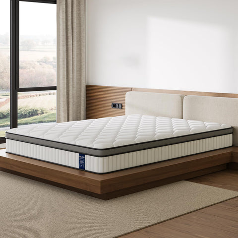 BedStory 4FT Small Double Mattress - 120x190x25cm, 10 Inch Hybrid Mattress with Foam & Individually Pocket Spring for Pressure Relief & Motion