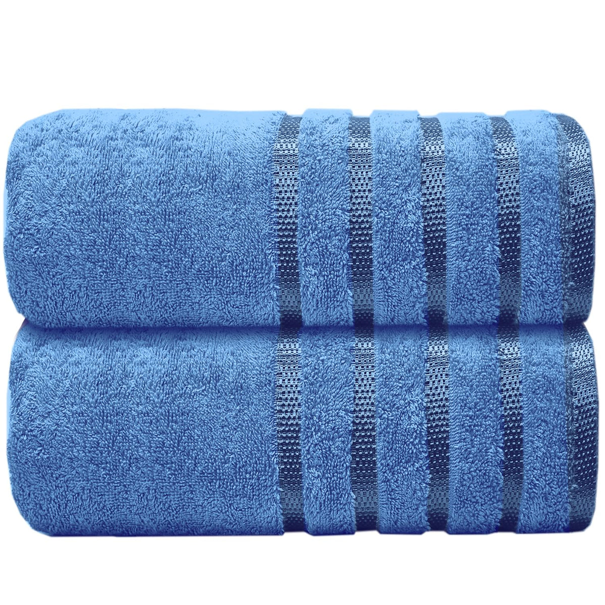 Casabella Deluxe 2 Piece Jumbo Bath sheet 90x180 cm 100% Cotton Extra Large Bath Towels Highly Absorbent Blue Bath sheets Towels