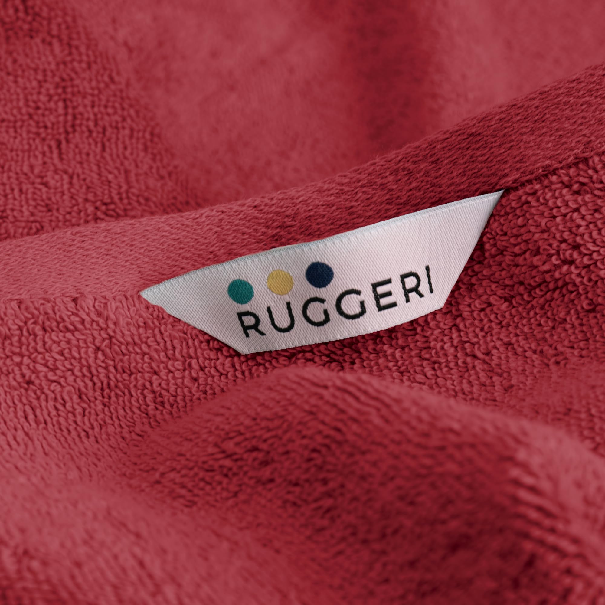 Ruggeri 4 Piece Guest Towel Set, 40x50 cm, Soft Cotton, Red