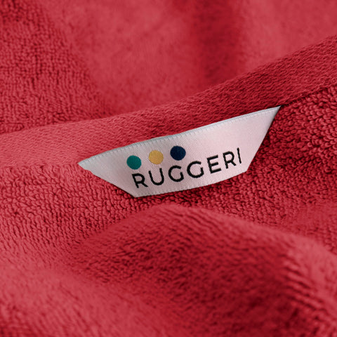 Ruggeri 4 Piece Guest Towel Set, 40x50 cm, Soft Cotton, Red