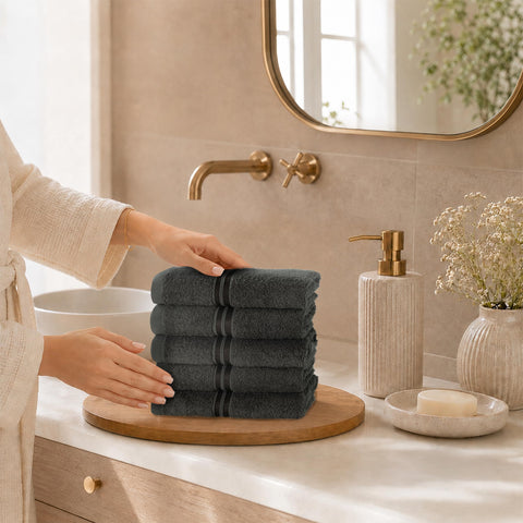Hammetex Guest Towels Set of 5 30 x 50 cm 100% Cotton Terry Cloth