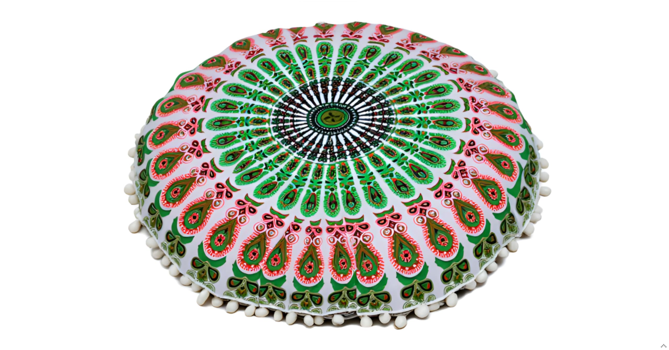 CRAFT KALA 22" Mandala Meditation Floor Pillows Cover Pouf Cover Round Seating Bohemian Mandala Cotton Floor Cushion Cover Outdoor Fireplace Seating