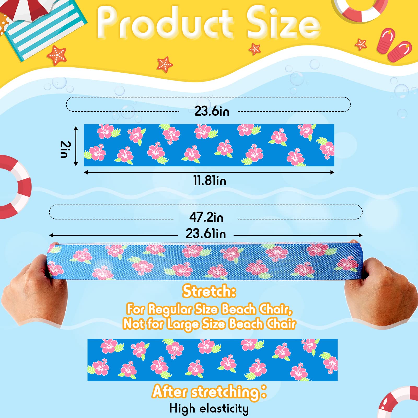8 Pack Towel Bands for Beach Chairs Cruise Towel Clips for Lounge Beach Pool Chairs Towel Strap Holder Elastic Windproof Beach Accessories for Summer