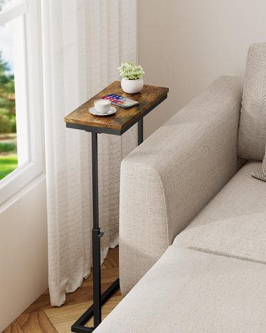 TUTOTAK End Table, Side Table, Tall Couch Table, Sofa Table, Living Room, Bed Room, Brown TB01BB0832EU