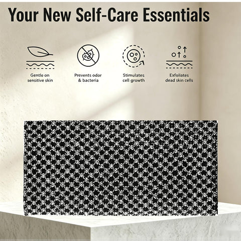 90cm Extra Long Exfoliating Towel for Back - Deep Clean Dead Skin Remover, Gentle Mesh Body Scrubber with Rich Lather