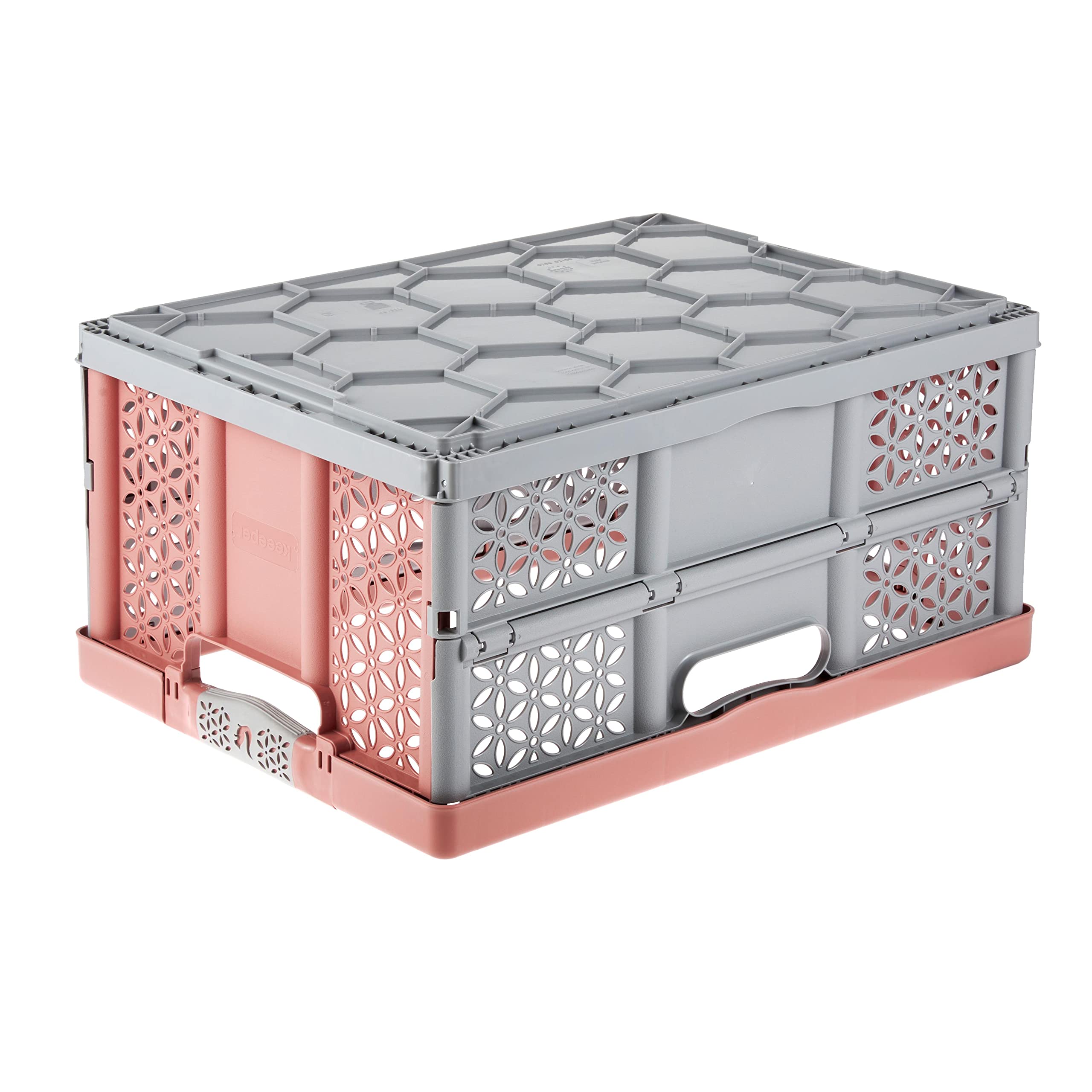 keeeper Stabile Sturdy Professional Folding Box with Soft-Touch Handles, 48.5 x 35 x 23.5 cm, 32 L, Lea, Nordic Red
