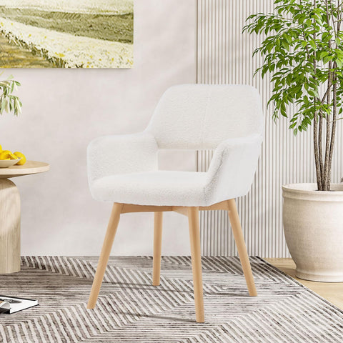 YEEFY Desk Chair No Wheels Vanity Chair Comfy Accent Chair for Living Dining Room Bedroom Home Office Mid Century Modern Upholstered Armchair with