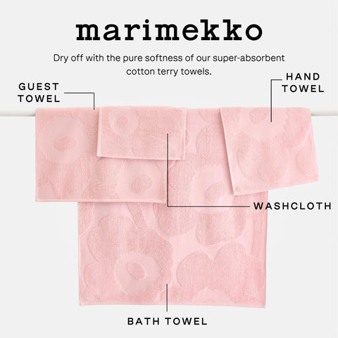 Marimekko Unikko Terry Cotton Hand Towel (Charcoal) – Floral Patterned Hand Towels – 28 in x 20 in