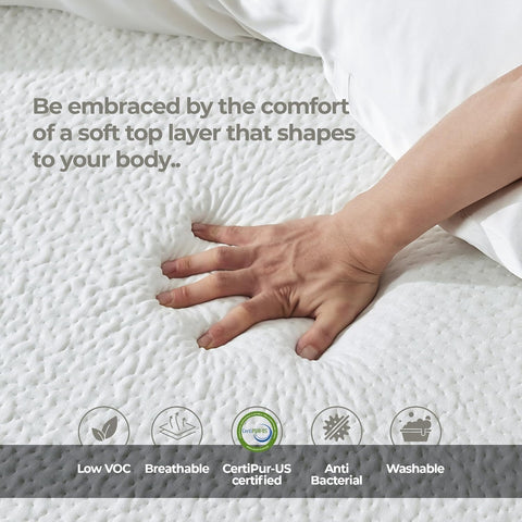 Classic Living Aether Memory Foam Mattress with Ventilated Gel, Breathable and Firm, CertiPUR-US Certified, Pressure Relief, Posture Support, 90x200