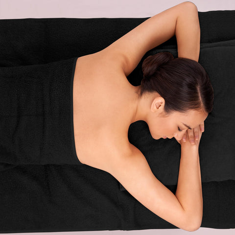 Novo Home Bath Sheets - Extra Large Bathroom Sheet Set – 550 GSM Pack of 2 Jumbo Towels Black (90x180cm)