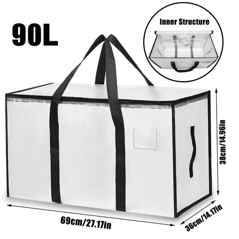 KXF 2 Packs 90L Waterproof Transparent Storage Bag with Drawstring Bag Wardrobe Organiser Foldable Duvet Storage Box with Lid Clothes Storage Moving