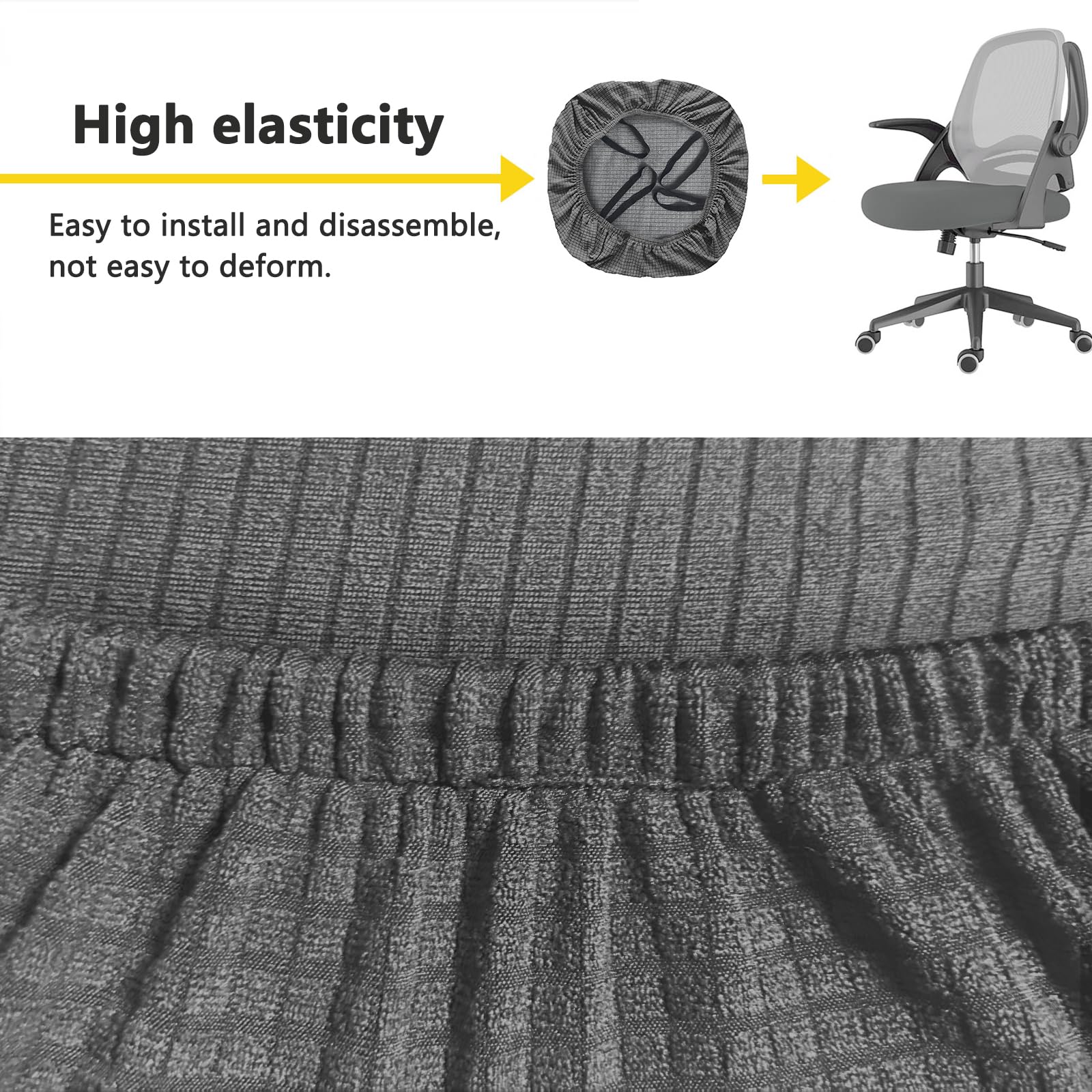 FYTXSZ Office Chair Seat Cover Stretch Elastic Universal Fit Washable Slipcover Seat Protector for Desk Swivel Computer Chairs