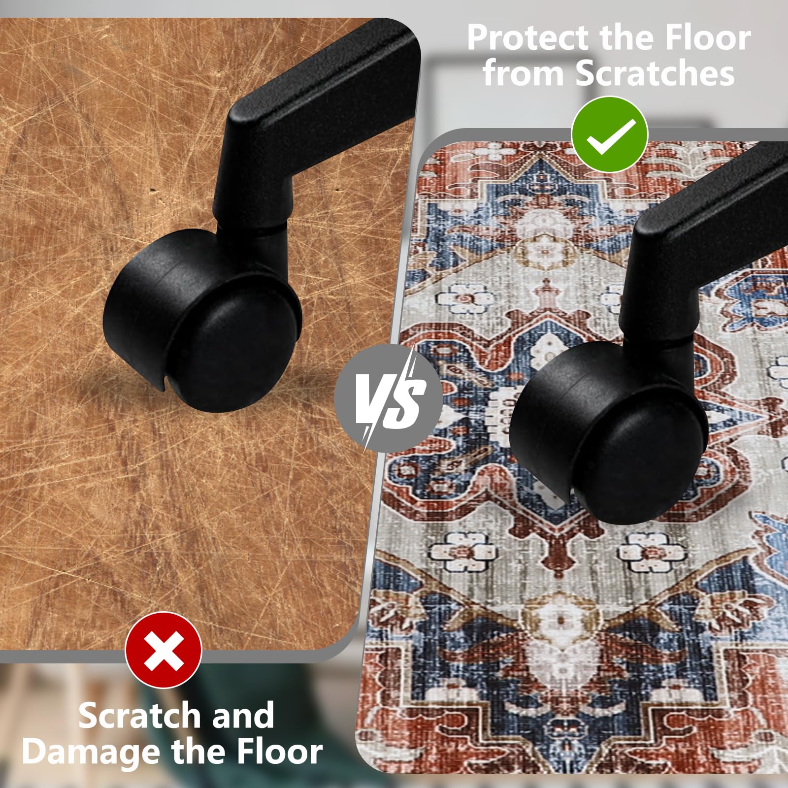 Homcomodar Office Chair Mat for Hardwood Floor 90x120cm, Computer Desk Chair Mat for Hard Floor