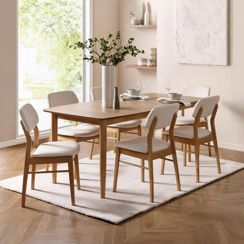Julian Bowen Theia Dining Chairs, Set of 2, White Bouclé - H85 x D52cm