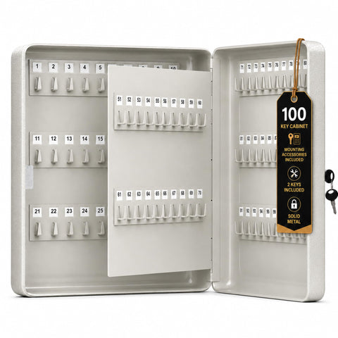 Landlord Direct Supplies LDS® Large Key Cabinet Wall Mounted (100 Keys) Key Box Includes 100 Indexing Numbers & Mounting Harware