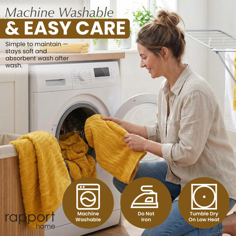 Rapport Home Safari 6-Piece Towel Bale | Bale Mustard Yellow | Luxurious 100% Cotton 500gsm Bathroom Set