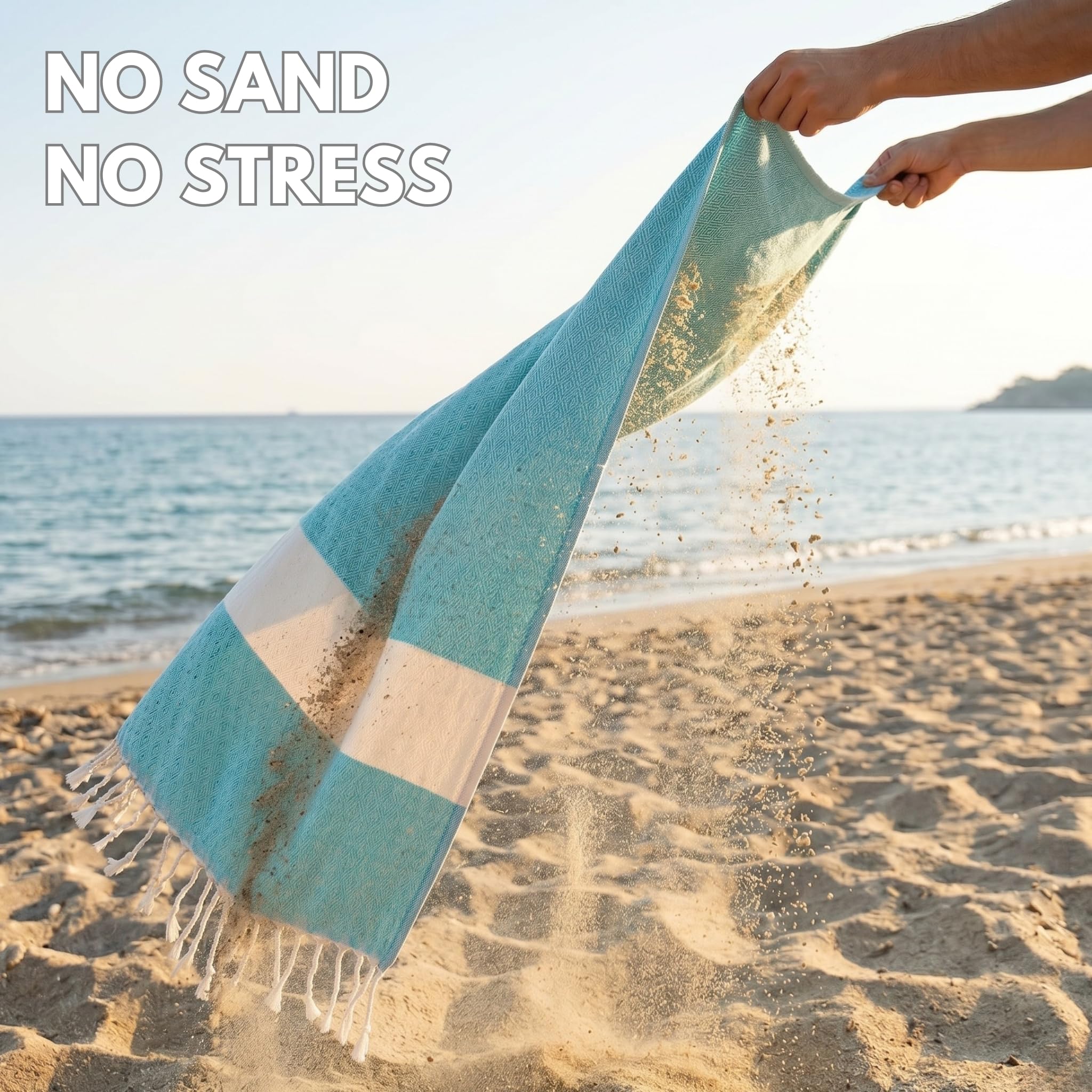 KZY LONDON Beach Towel 2 Pack Large Turkish Beach Towels for Camping, Swimming, Gym - Quick Dry, Absorbent