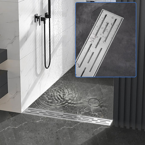 iYueMps Linear Shower Drain 600mm Stainless Steel Invisible Floor Drain