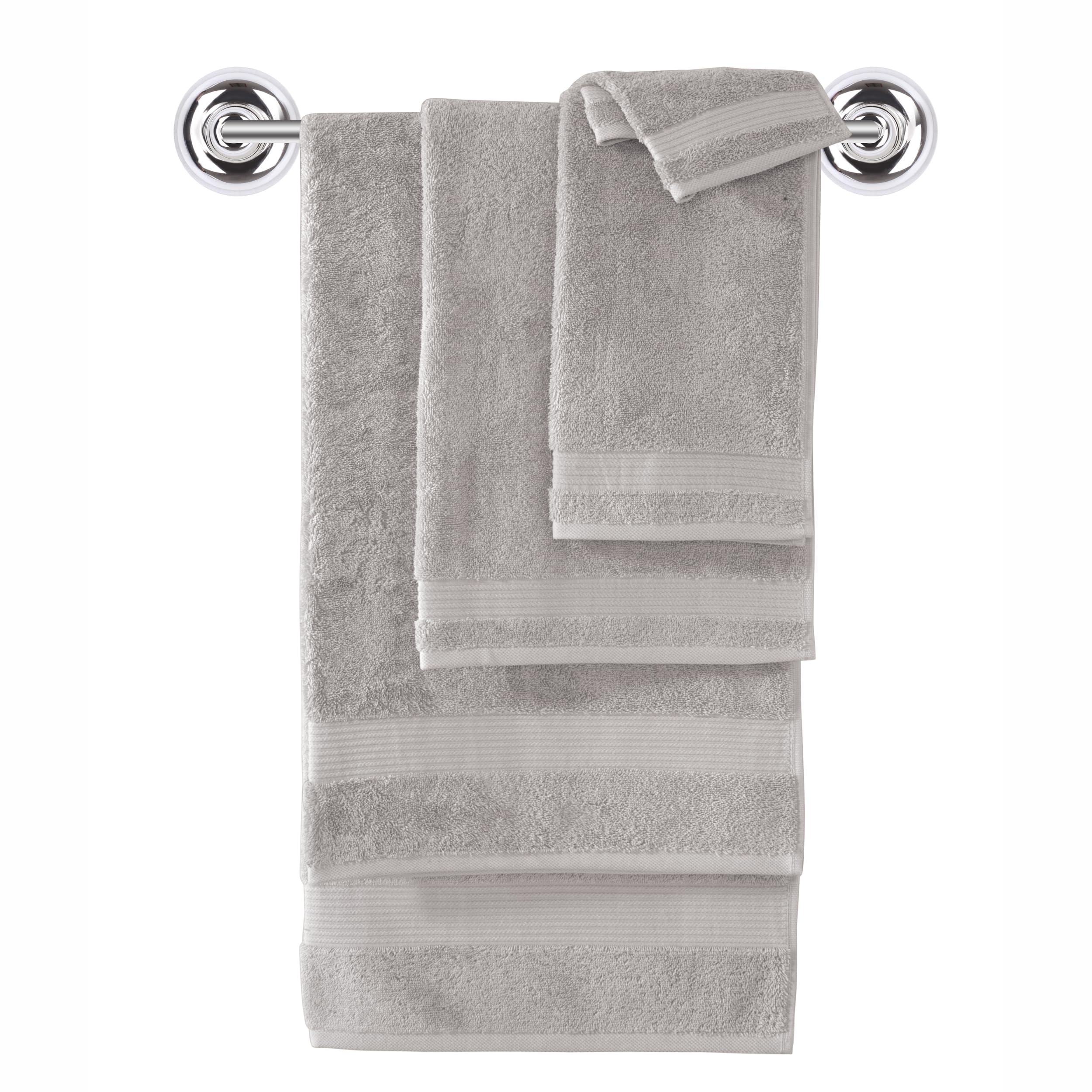 BERIBO Turkish Towel Set 100% Cotton (Serenity) 6 Pieces, 620gsm (Stone)