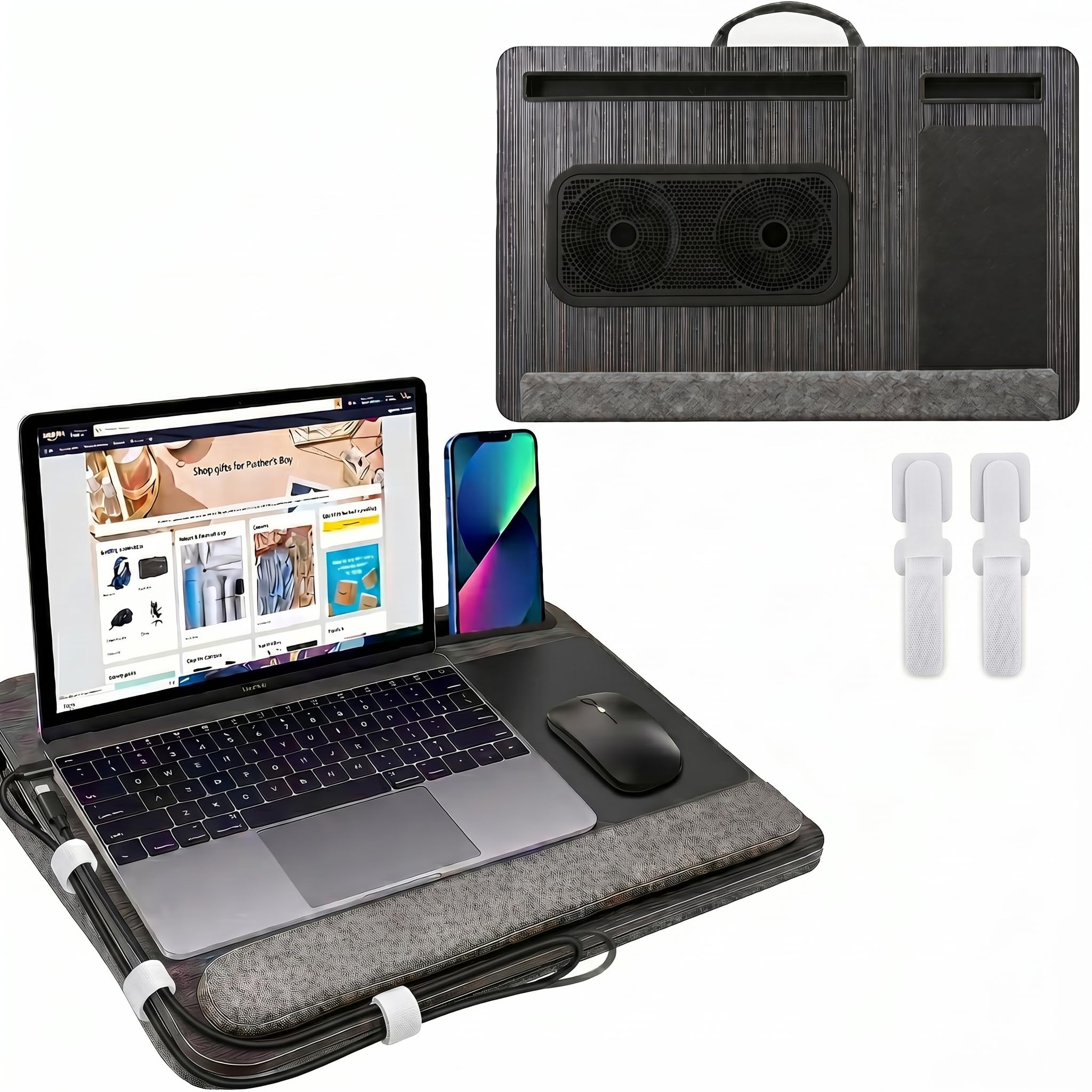 Froxique Laptop Tray with Pillow Cushion - Adjustable Lap Desk for Bed & Sofa -, Portable Computer Stand Ideal for Bed, Sofa, and Desk Use