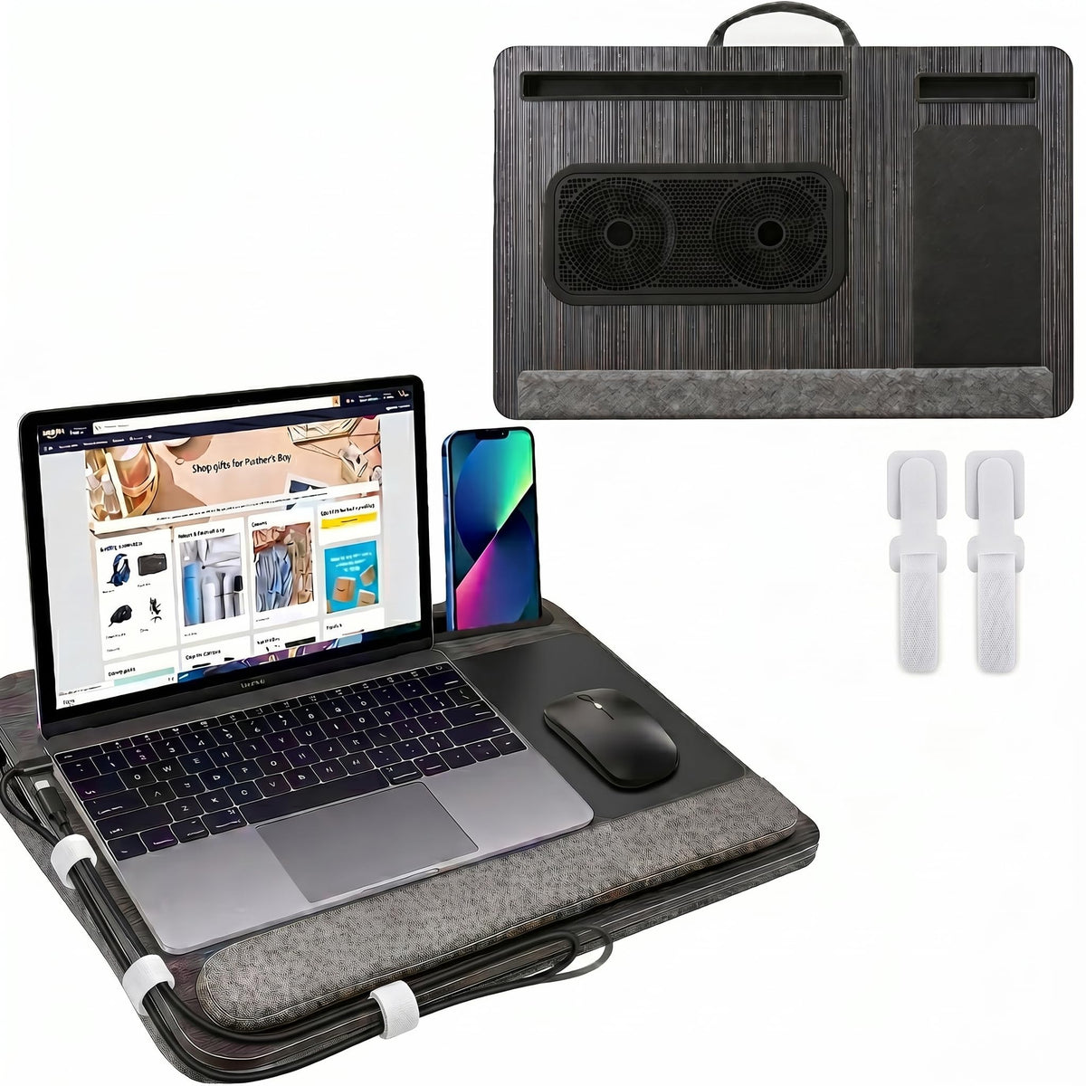 Froxique Laptop Tray with Pillow Cushion - Adjustable Lap Desk for Bed & Sofa -, Portable Computer Stand Ideal for Bed, Sofa, and Desk Use