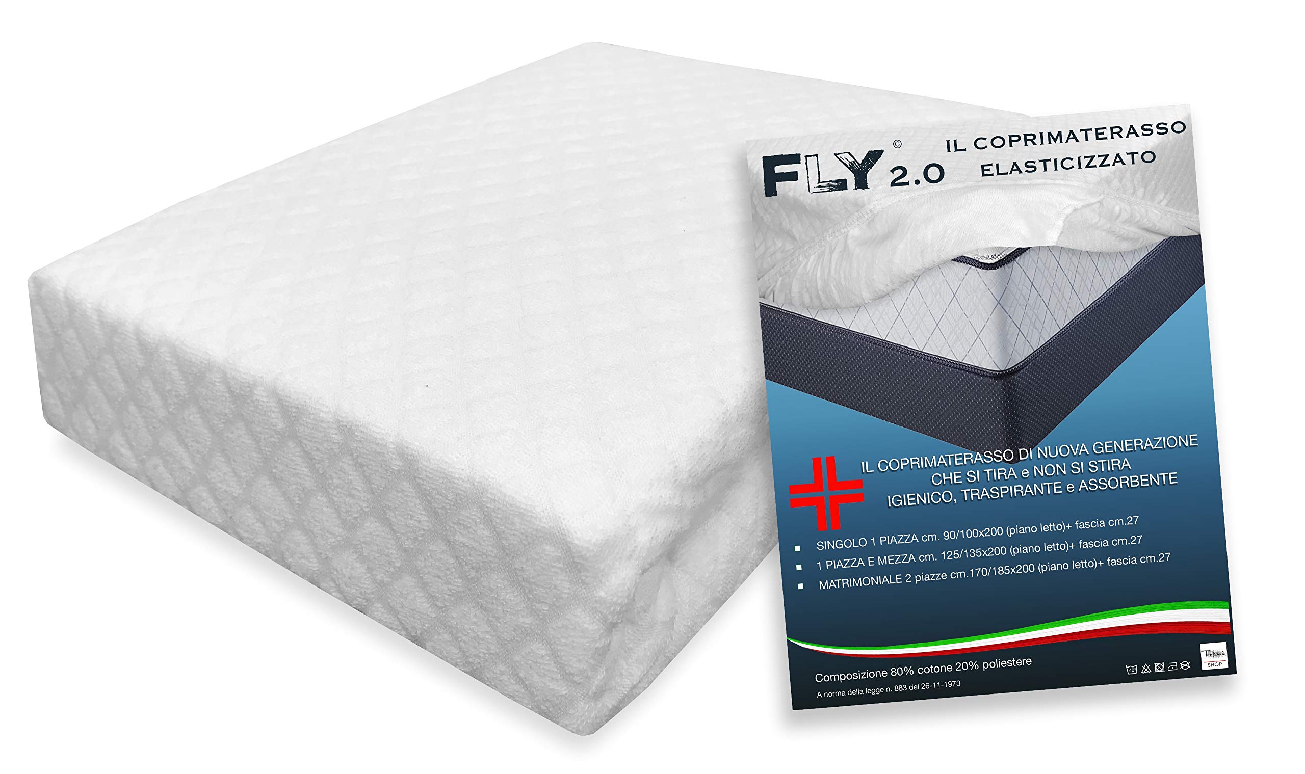 Fly 2.0 Terry Jacquard Elastic Mattress Topper with Corners - Double Bed for 2 Single Beds
