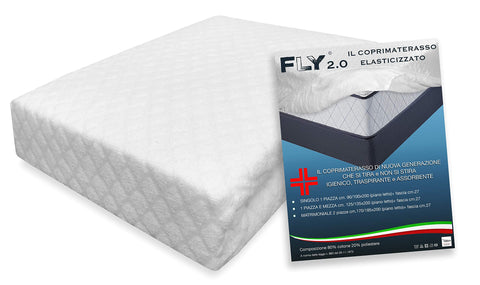 Fly 2.0 Terry Jacquard Elastic Mattress Topper with Corners - Double Bed for 2 Single Beds