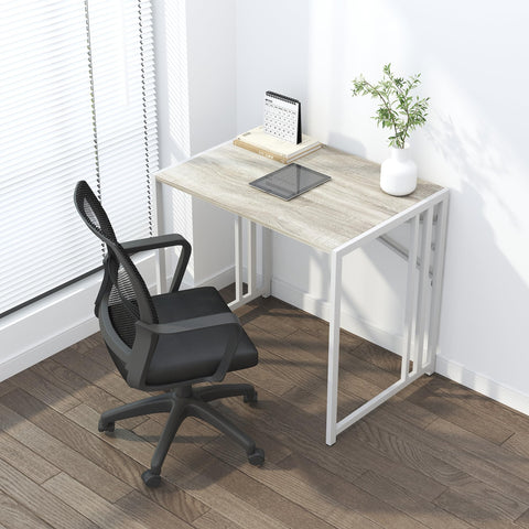 Lutown-Teen Folding Computer Desk 47 inch No Assembly Required, Grey