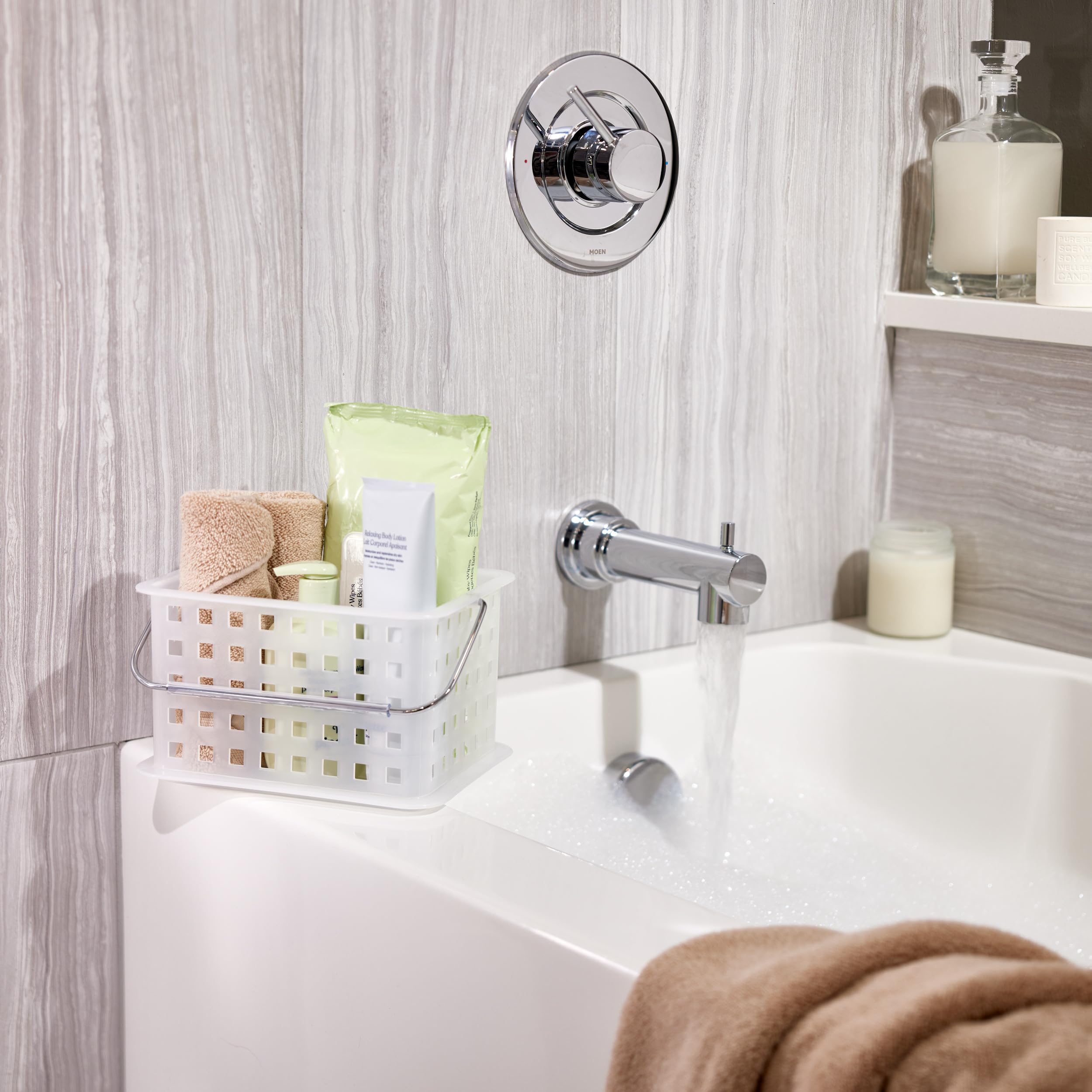 InterDesign Storage Organizer Basket, for Bathroom, Health and Beauty Products - Small, Frost