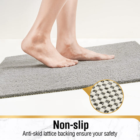 HITSLAM Shower mat Non Slip, 60 x 40 CM Non Slip Bath Mat with Drain, Soft PVC Loofah Shower Bath Mat for Tub, Quick Drying Shower Mat for Bathroom
