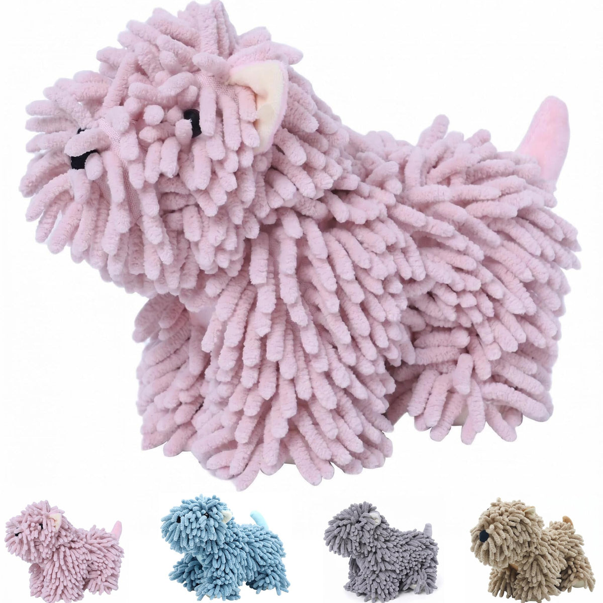 FILOEEX Cute Dog Shaped Chenille Hand Towel, Ultra Soft Highly Absorbent Fluffy Hand Towel