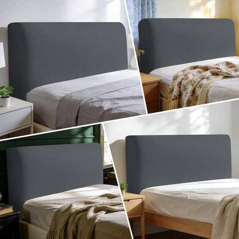 Niuoppy Bed Headboard Cover Fully Wrapped, Stretch Head Board Covers for Single Bed, Beds Headboard Protector Dustproof and Cat Scratch-proof