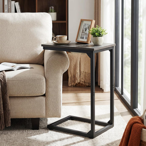 AMHANCIBLE C-Shaped Side Table, Side Table Living Room, Sofa Table