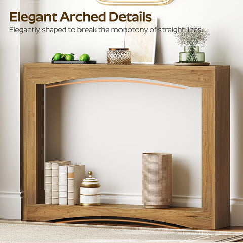YATINEY Narrow Console Table, 15 cm Thin Entryway Table, Behind Couch Table for Small Spaces, Small Farmhouse Hallway Table, for Living Room, Hallway