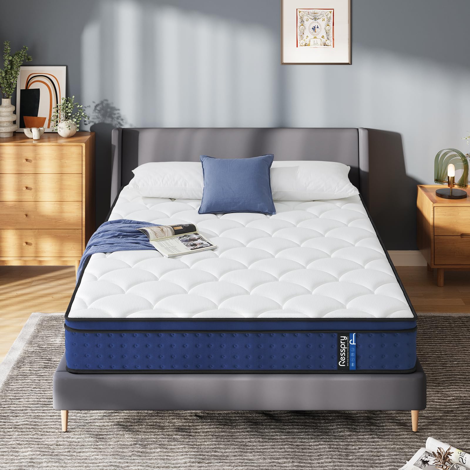 Resspry King Size Mattress, 10Inch Hybrid Mattress for Pressure Relief