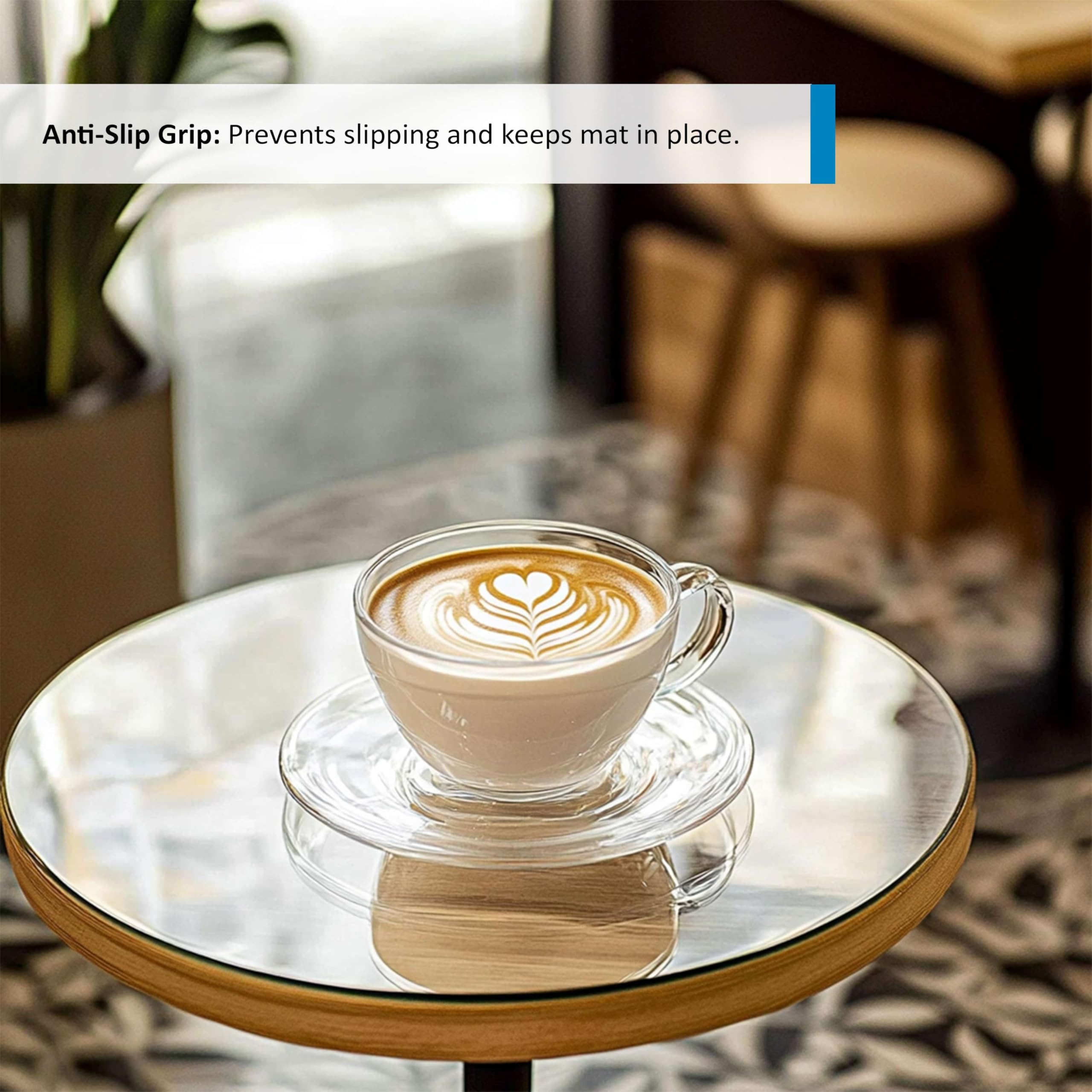 Round Clear PVC Table Protector, Heat Resistant & Waterproof, Clear (Round 60cm)