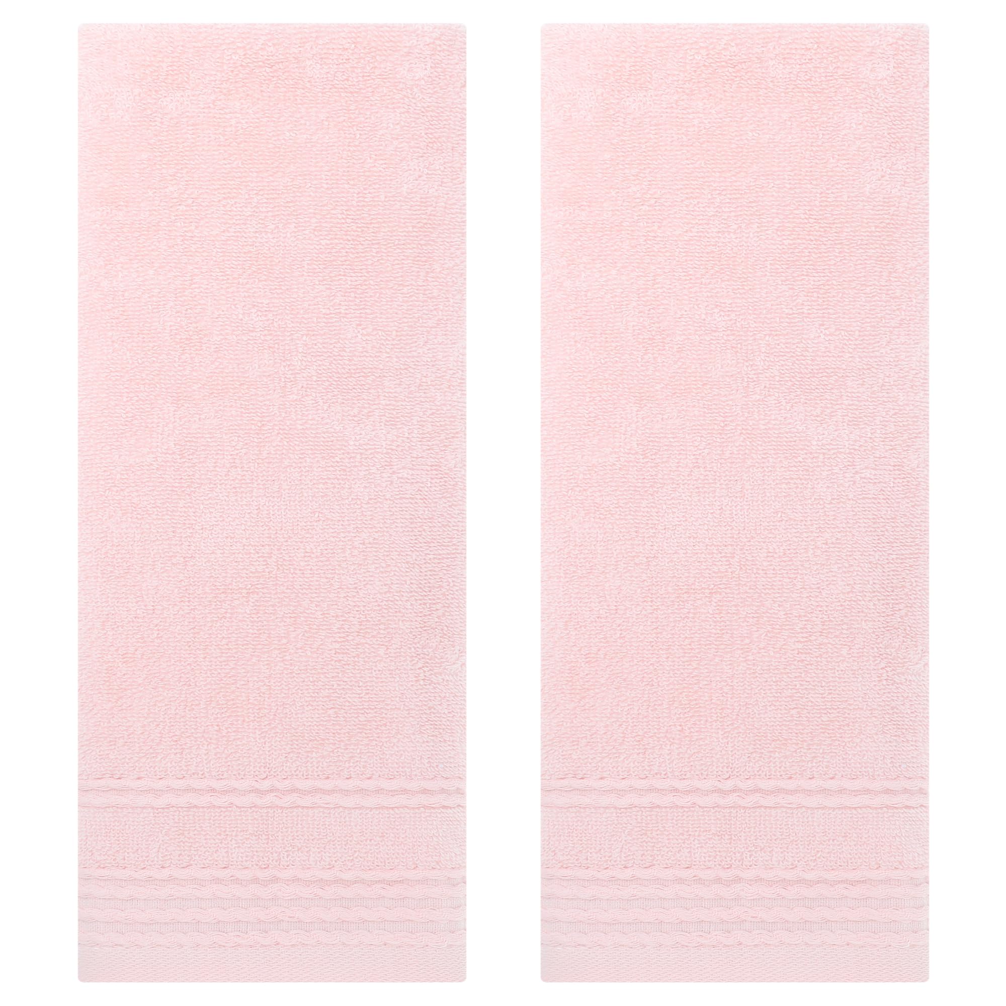 HMETOL Striped Comfort and Quick Drying Hand Towel Set (14 x 30 Inches)