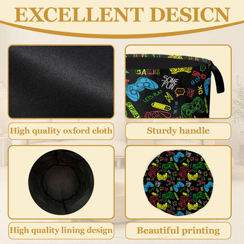 Laundry Basket, Dirty Clothes Basket, Foldable Waterproof Oxford Cloth Storage Basket for Bedroom, Bathroom