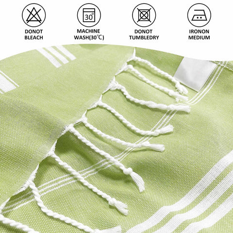 Ouxiaobai Turkish Beach Towel Oversized - 40"x70" Quick Dry Sand Free Thin Beach Towels for Adults, Extra Large Lightweigh Travel Towel(Apple Green)