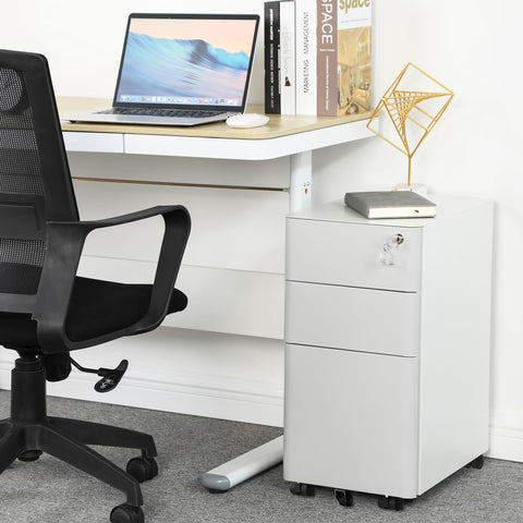 YITAHOME 3-Drawer Metal Filing Cabinet Office Drawers with Keys, Compact Slim Portable File Cabinet