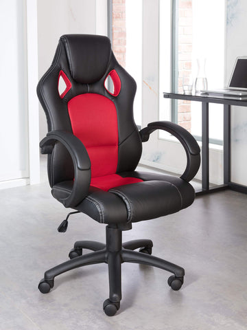 Alphason,AOC5006R,Daytona Faux Leather Racing Chair - Red fabric insert,Red fabric insert