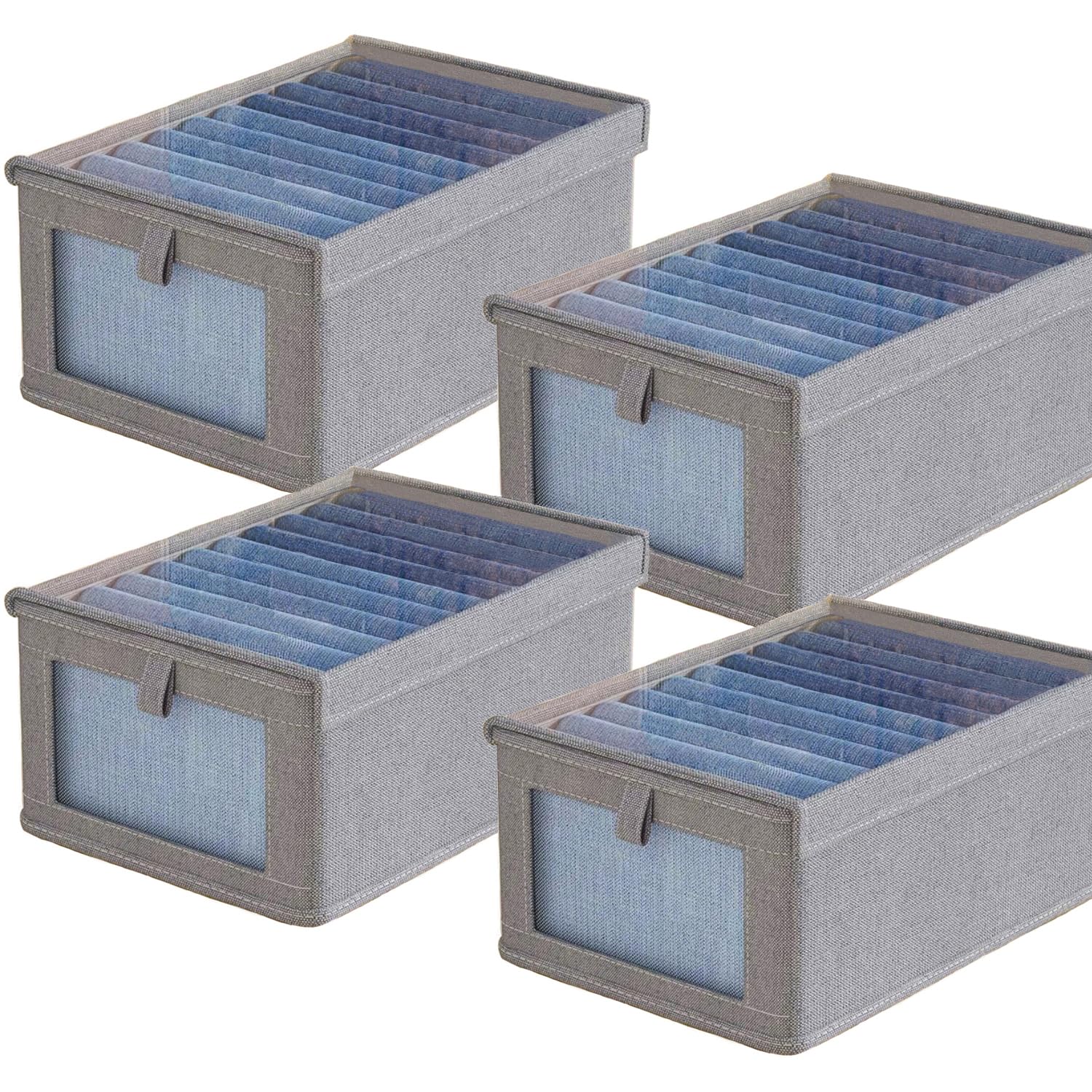 Tosoda Wardrobe Storage Organiser Boxes with Lids for Clothes Trousers